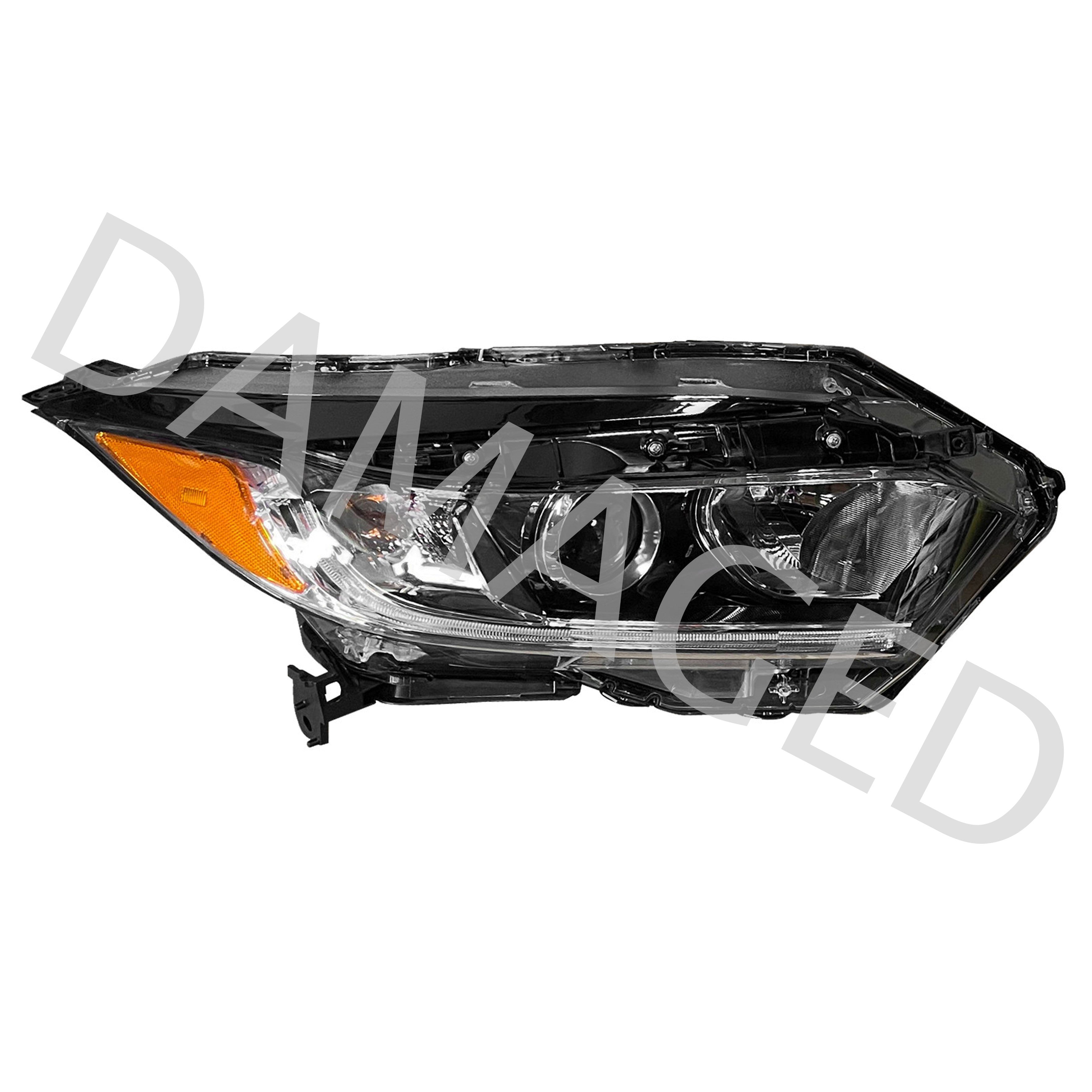 For 2019 2020 2021 2022 Honda HRV HR-V Headlight Assembly Halogen with LED DRL Strip Passenger Side Damaged