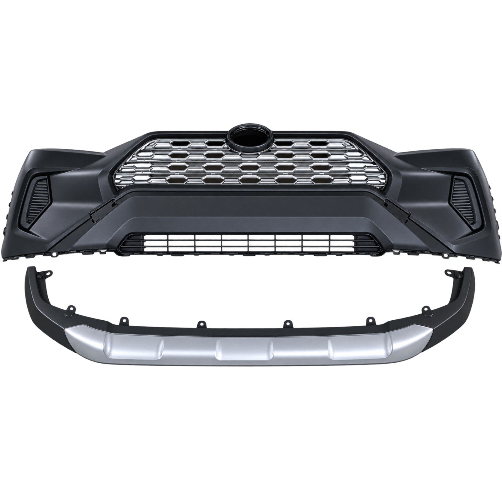 For 2019 2020 2021 2022 2023 2024 Toyota RAV4 Front Bumper Assembly w/o Sensor Holes w/o Fog Light