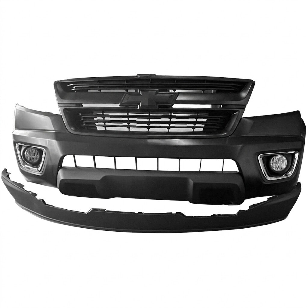For 2015 2016 2017 2018 2019 2020 2021 Chevrolet Colorado Front Bumper Cover Set Assembly w/ Black Grille
